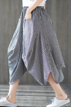 Women Regular Fit Mid-Rise Striped Trousers