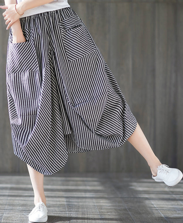 Women Regular Fit Mid-Rise Striped Trousers