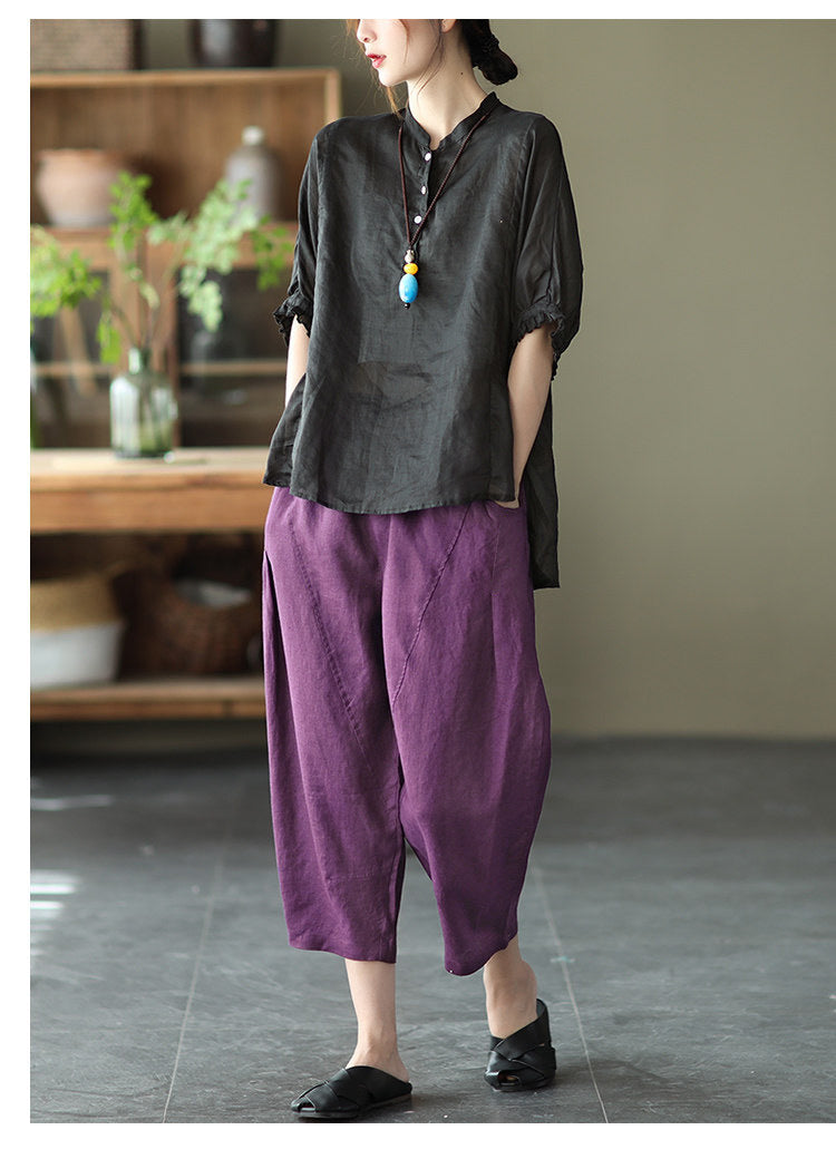 Women Loose Fit Easy Wash Parallel Trousers