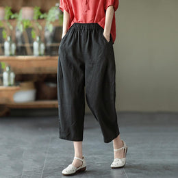Women Loose Fit Easy Wash Culottes Trousers