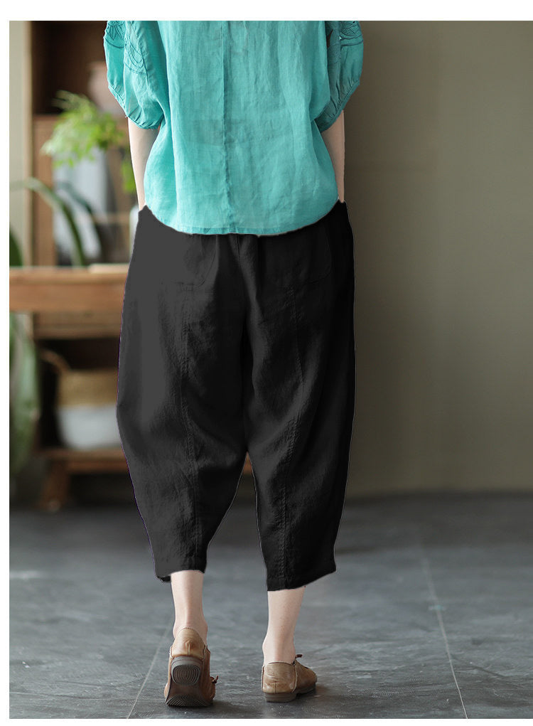 Women Loose Fit Easy Wash Culottes Trousers