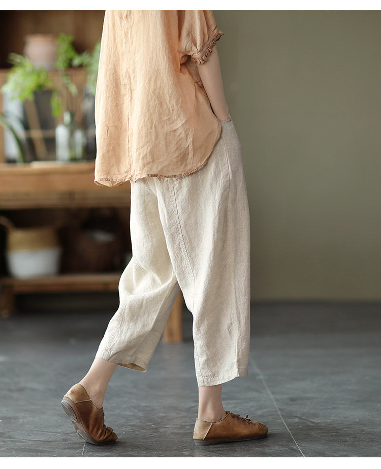 Women Loose Fit Easy Wash Trousers