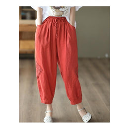 Women Loose Fit Easy Wash Trousers