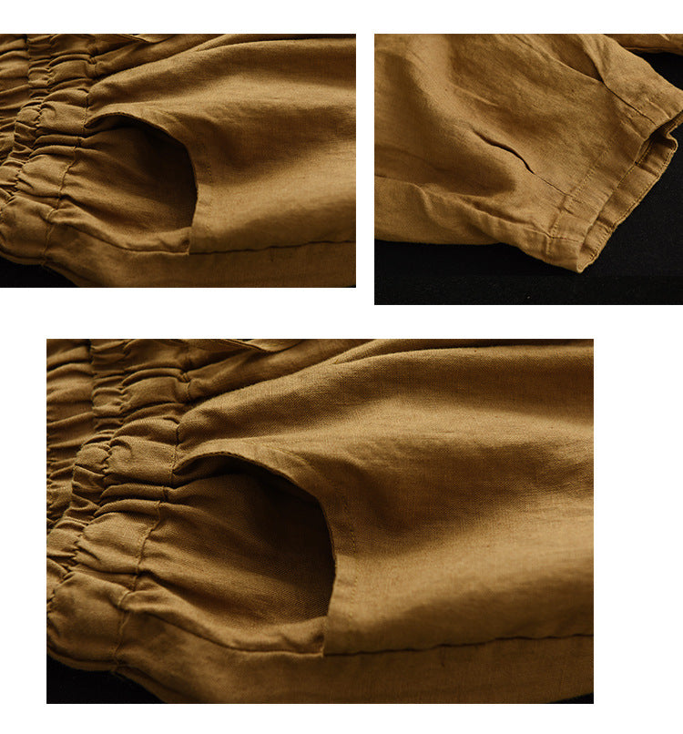 Women Cotton Loose Fit Easy Wash Drop Crotch Trousers