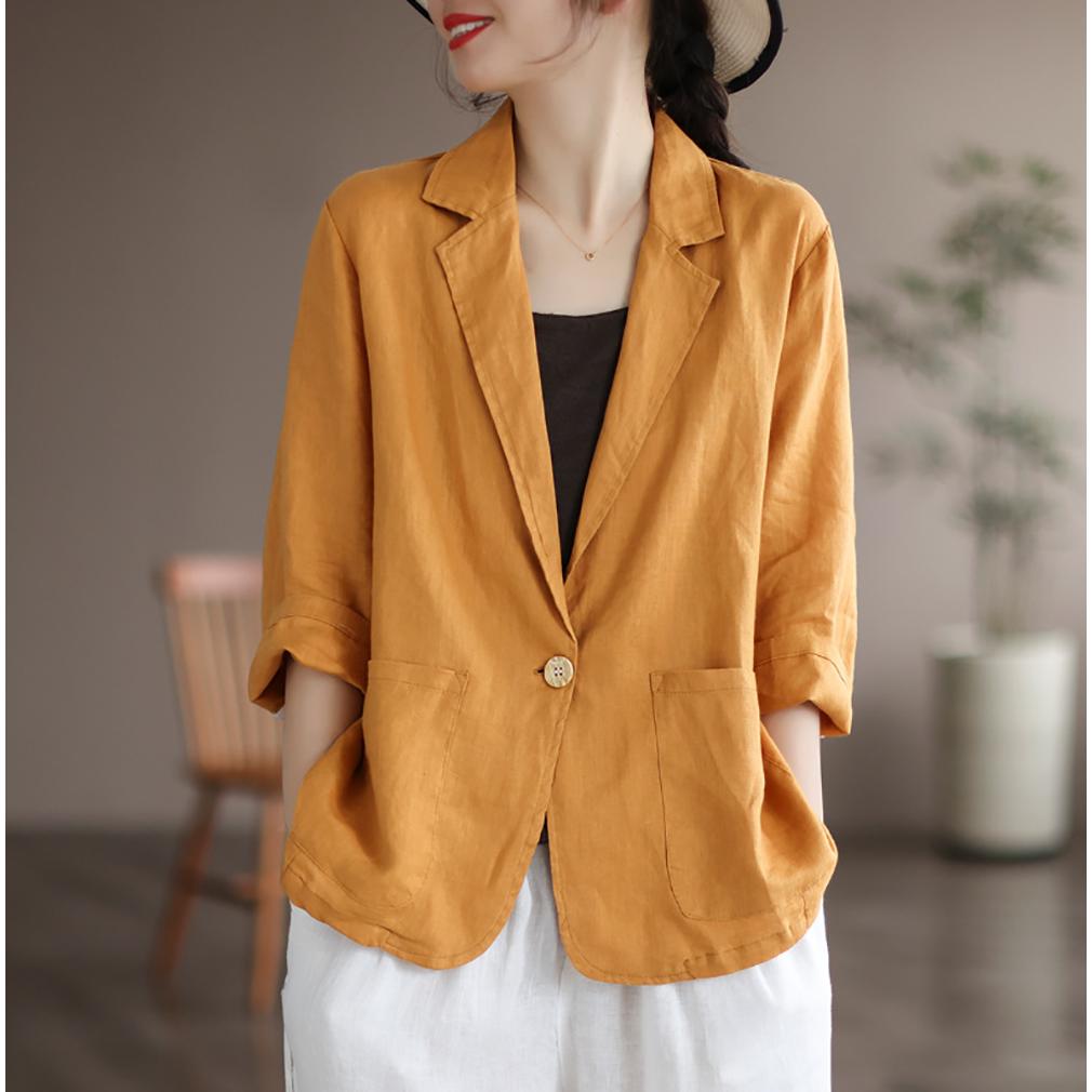 Women Lapel Collar Tailored Jacket