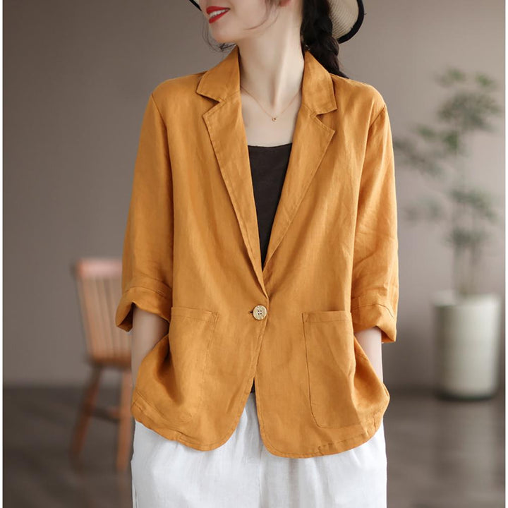 Women Lapel Collar Tailored Jacket