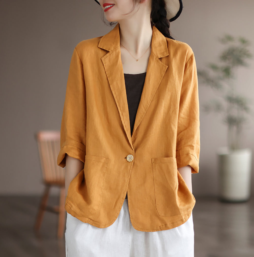 Women Lapel Collar Tailored Jacket