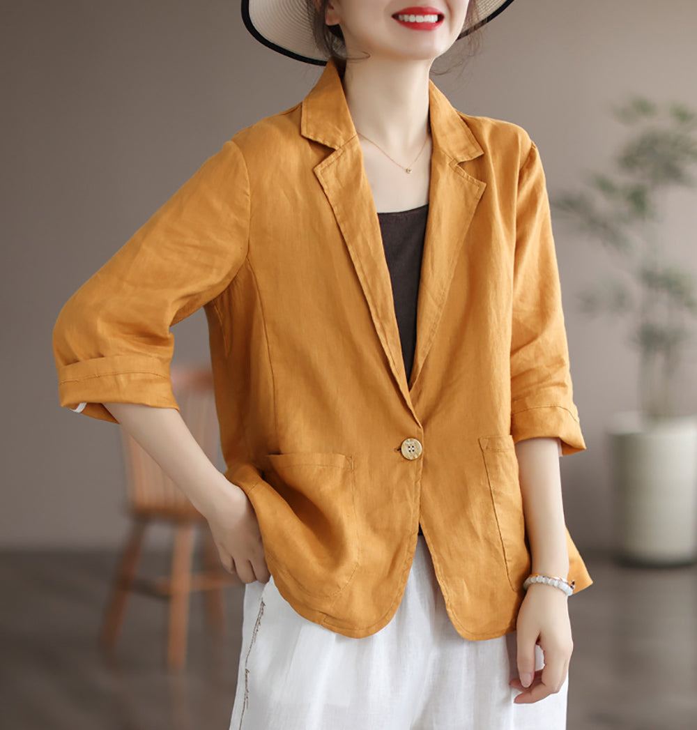 Women Lapel Collar Tailored Jacket
