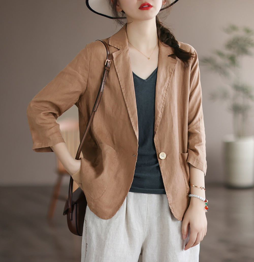 Women Spread Collar Outdoor Tailored Jacket