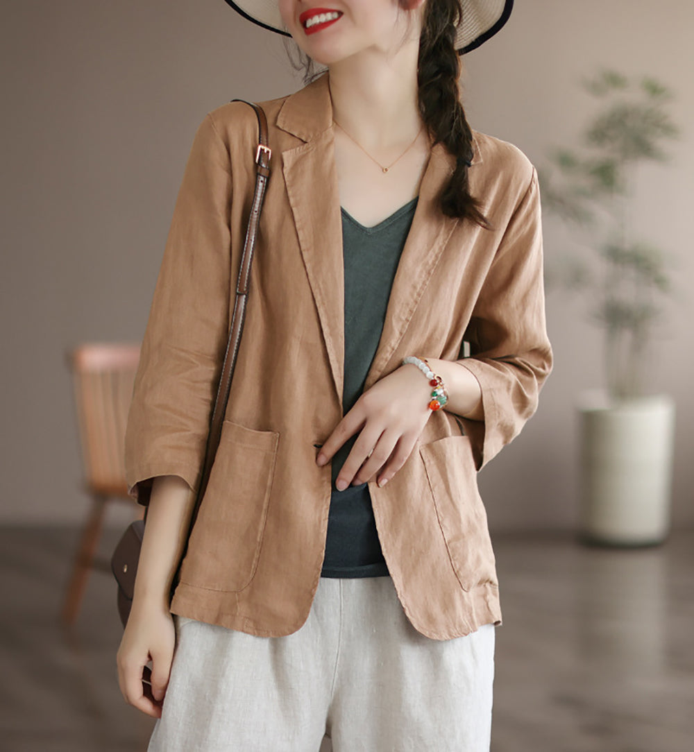 Women Spread Collar Outdoor Tailored Jacket