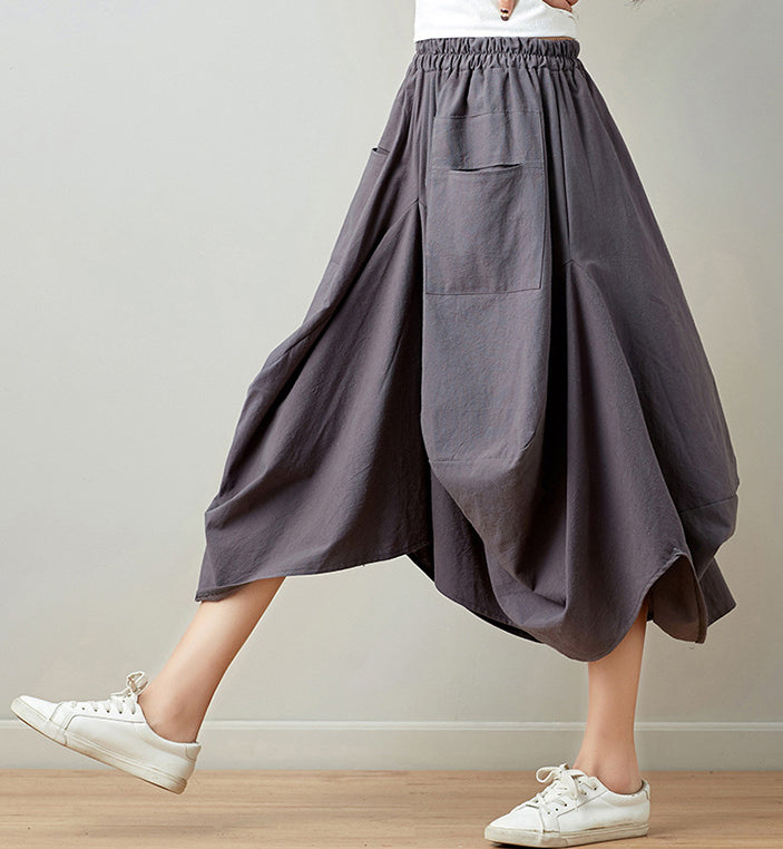 Women Mid-Rise Easy Wash Wide Leg Trousers