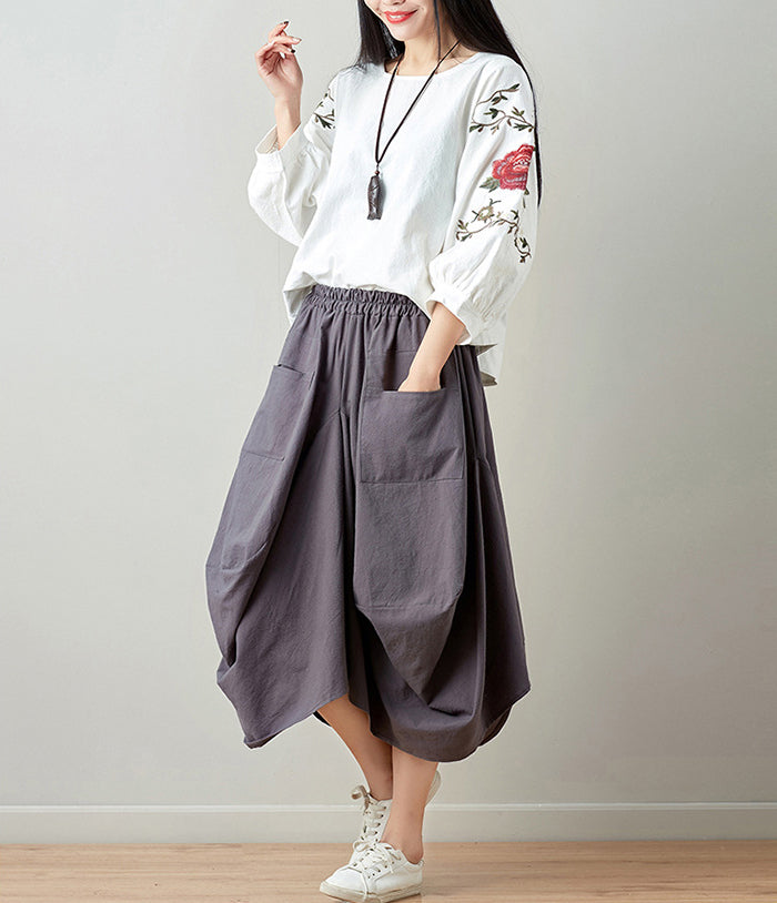 Women Mid-Rise Easy Wash Wide Leg Trousers
