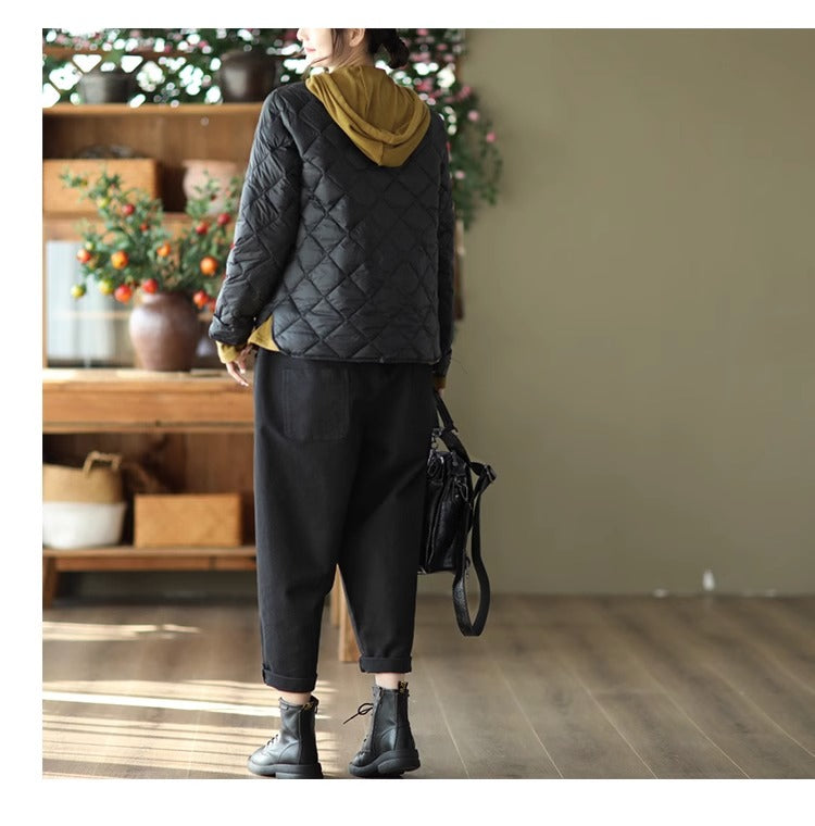 Women Self Design Mandarin Collar Puffer Jacket