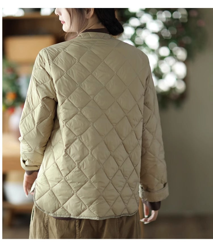 Women Self Design Mandarin Collar Puffer Jacket