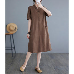 Woman Solid Shirt Dress