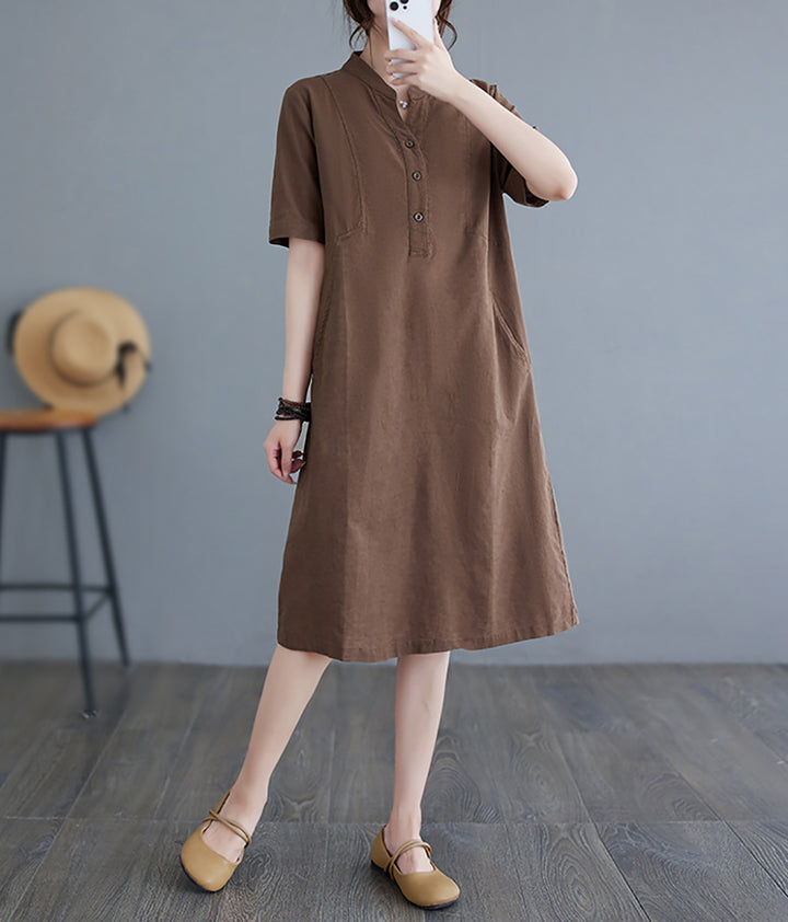 Woman Solid Shirt Dress