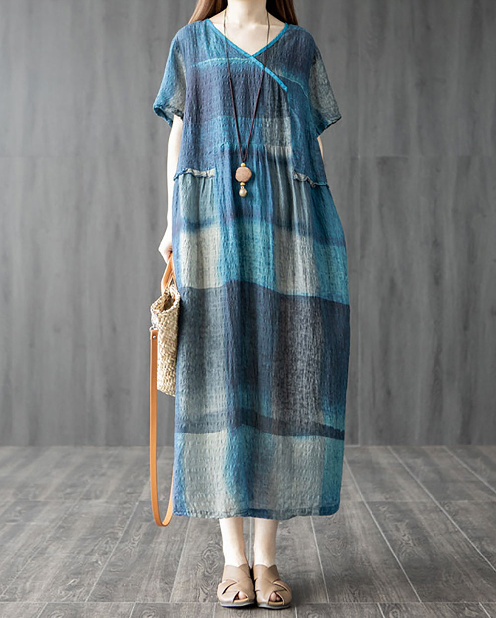V-Neck Maxi Midi Dress