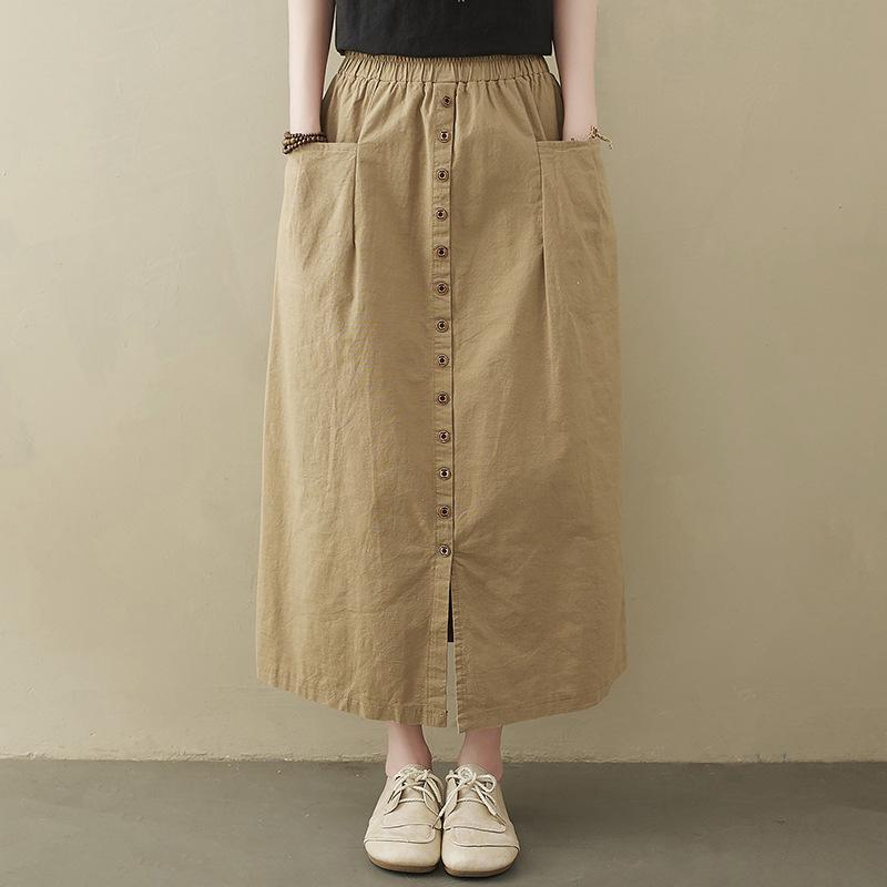 Solid Straight Skirt
