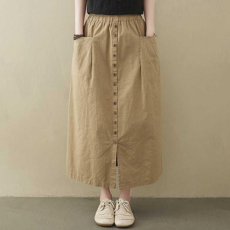 Solid Straight Skirt