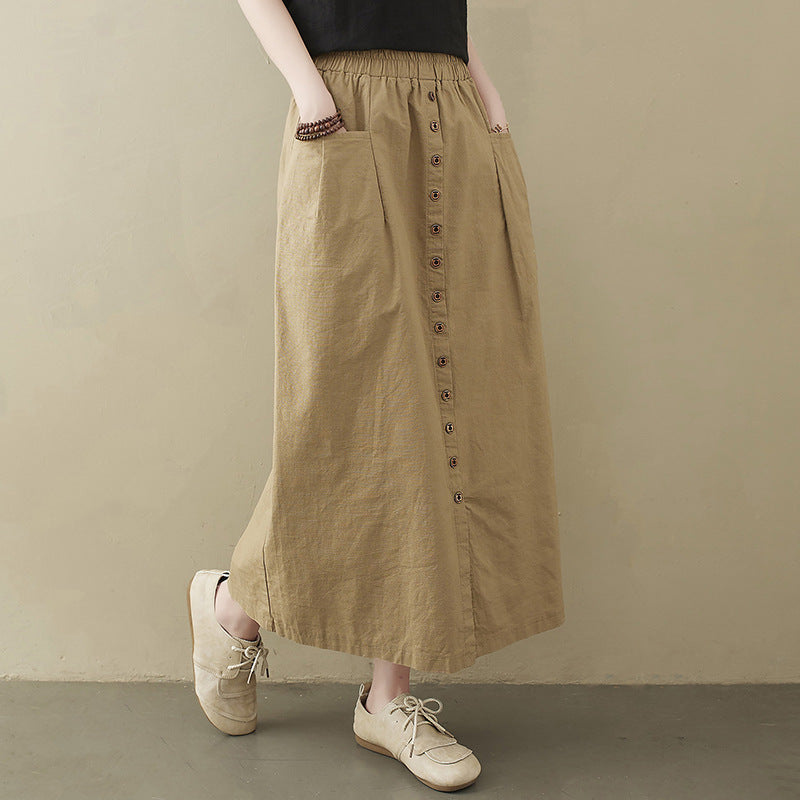 Solid Straight Skirt