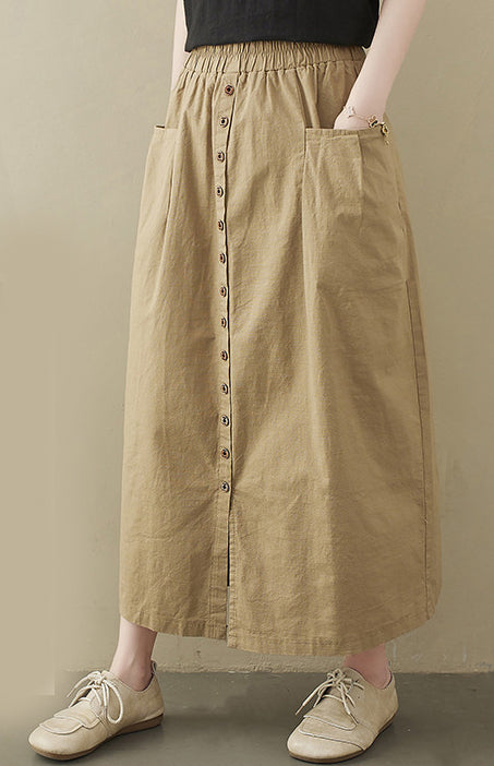 Solid Straight Skirt