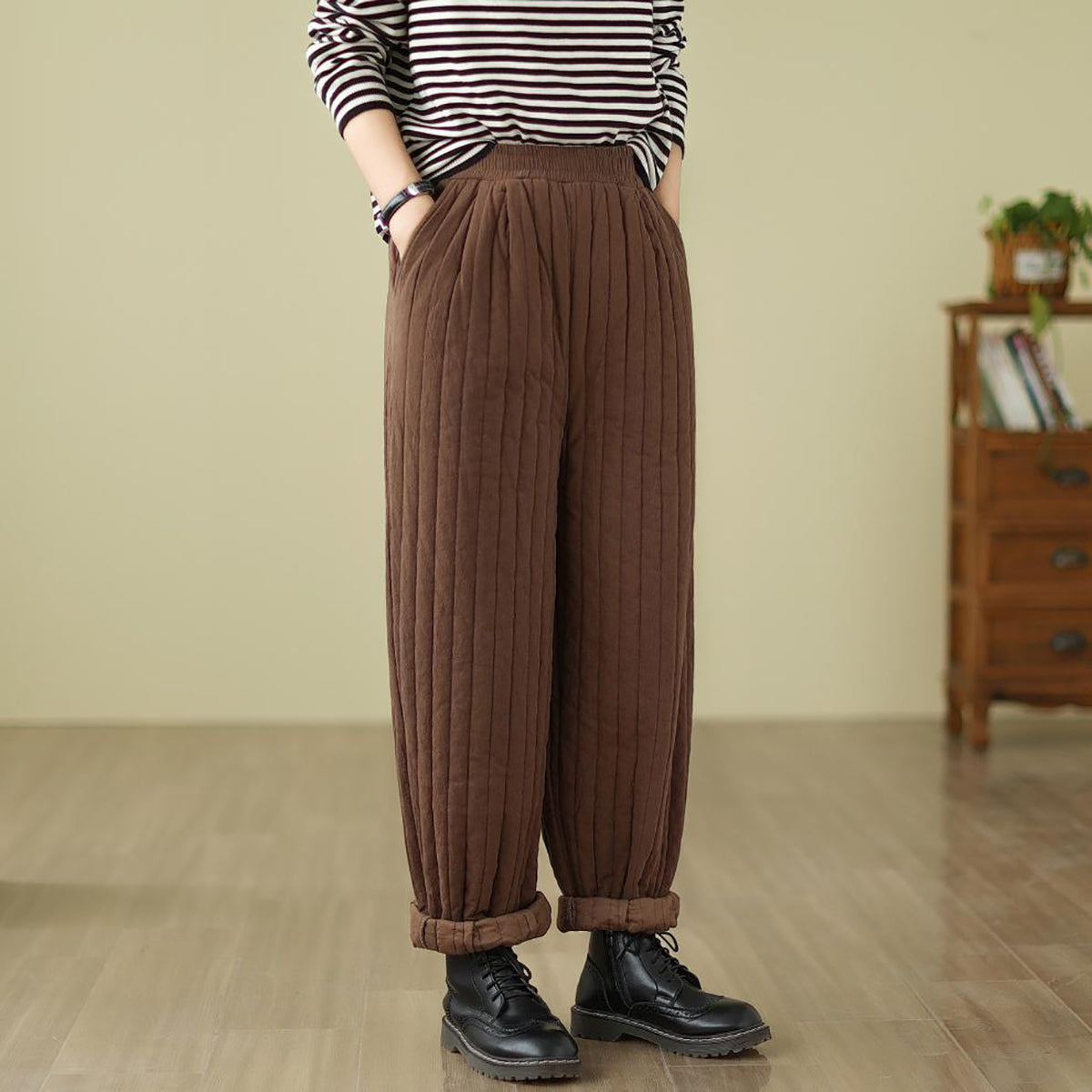 Women Easy Wash Pleated Trousers