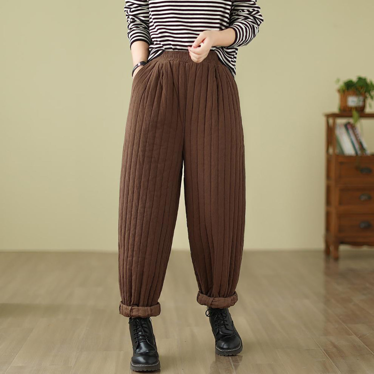 Women Easy Wash Pleated Trousers