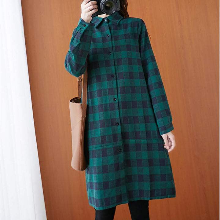 Women Buffalo Check Oversized Casual Shirt