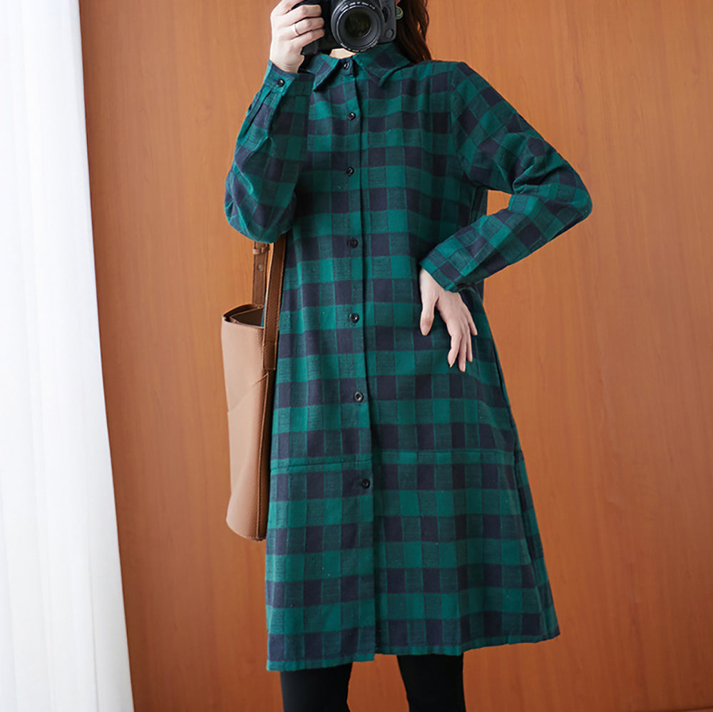 Women Buffalo Check Oversized Casual Shirt