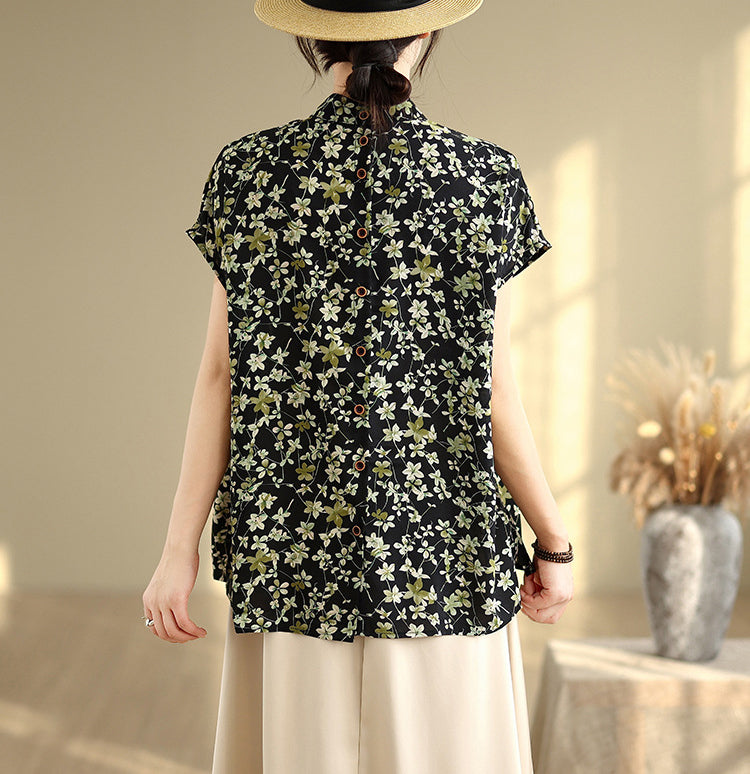Women Floral Spread Collar Casual Shirt
