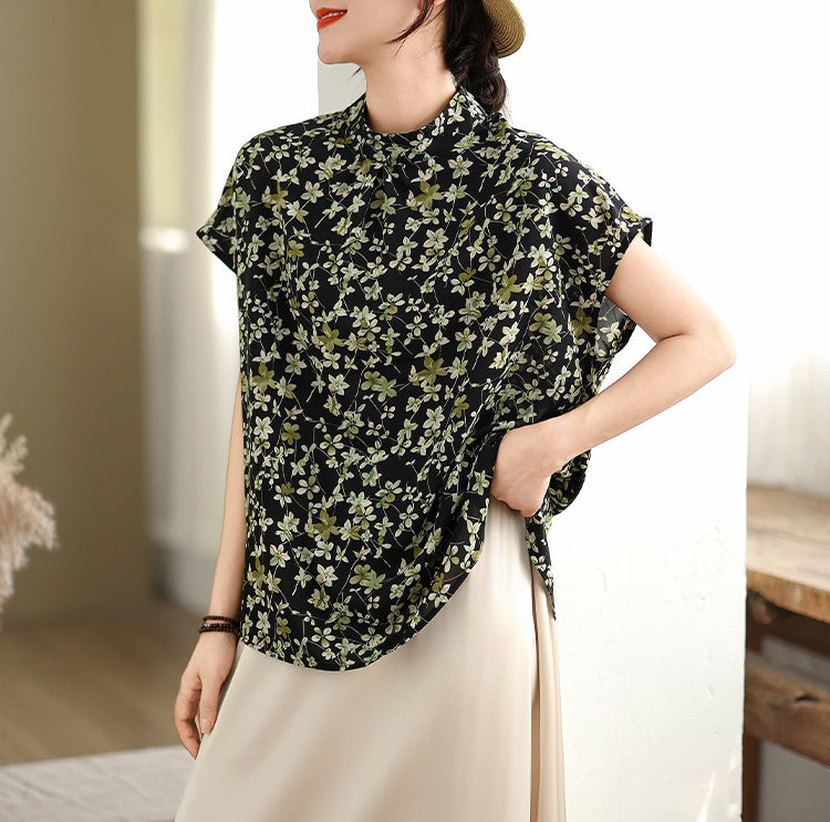 Women Floral Spread Collar Casual Shirt