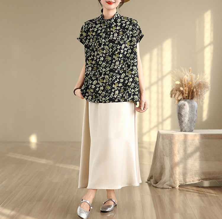 Women Floral Spread Collar Casual Shirt