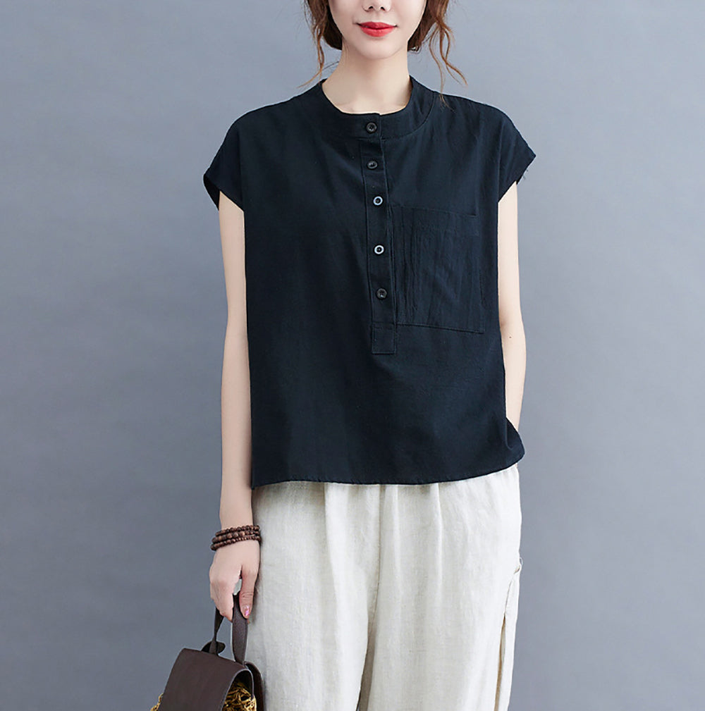 Women Cotton Short Sleeves Top