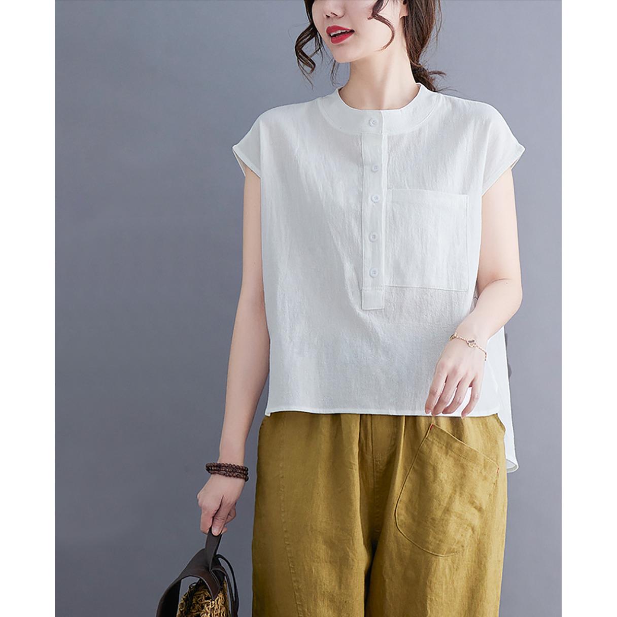 Women Cotton Short Sleeves Top