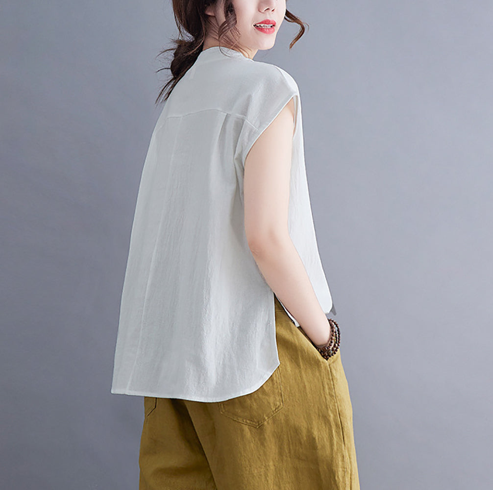 Women Cotton Short Sleeves Top
