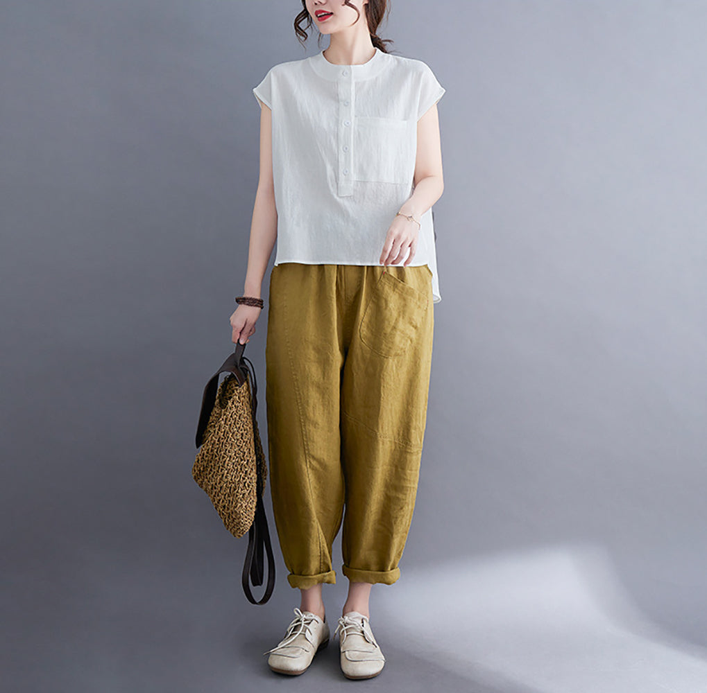 Women Cotton Short Sleeves Top