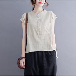 StyleCast Women Cotton Round Neck Short Sleeves Casual Top