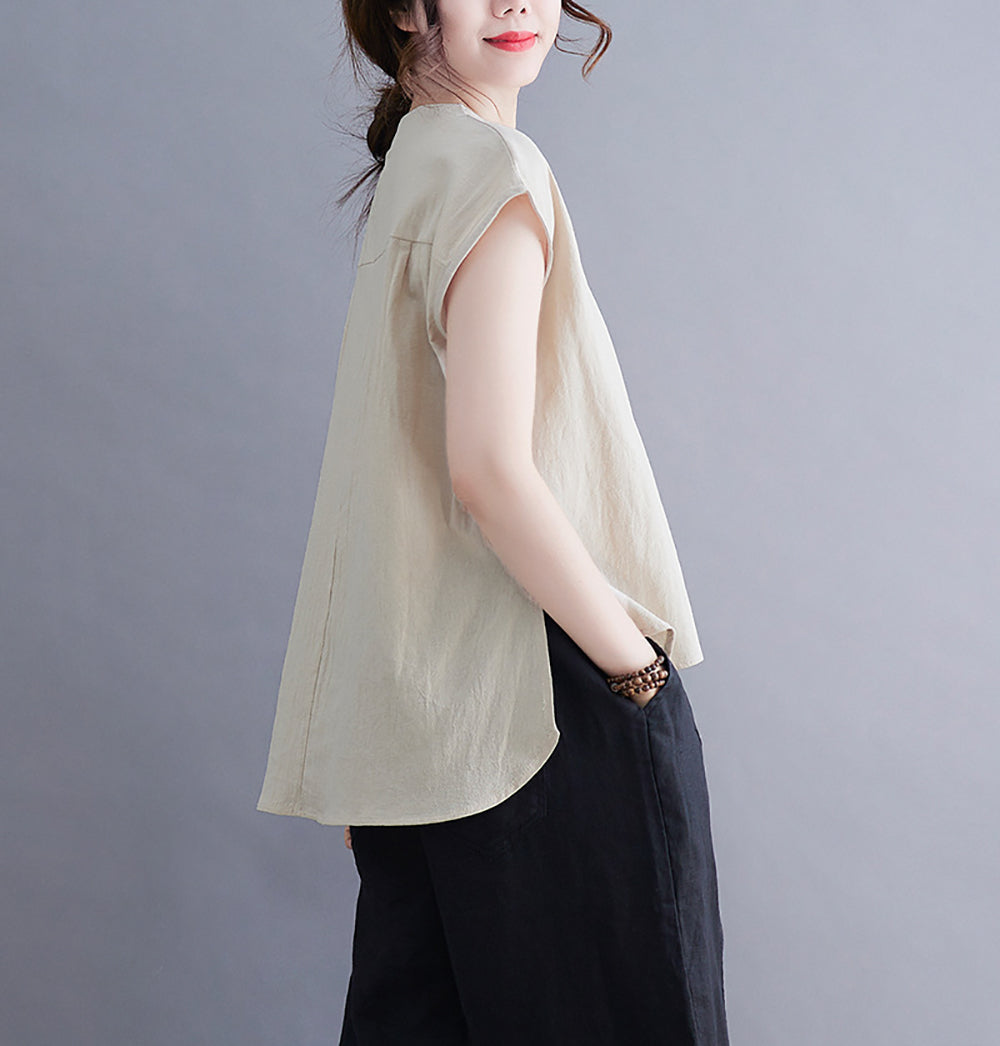 StyleCast Women Cotton Round Neck Short Sleeves Casual Top