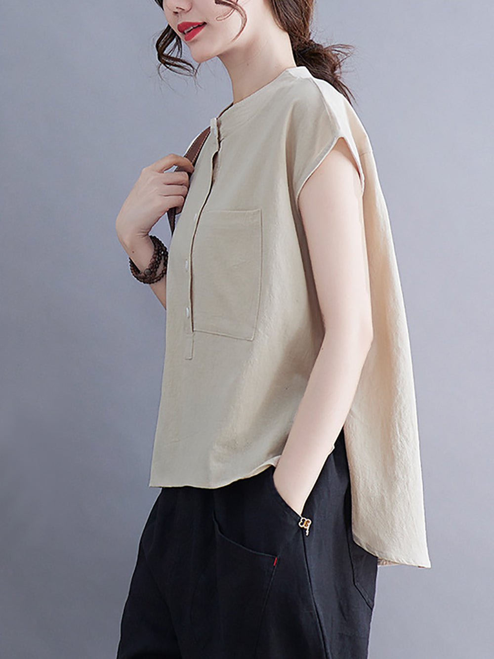 StyleCast Women Cotton Round Neck Short Sleeves Casual Top