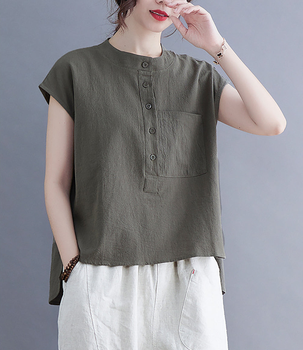 Women Round Neck Cotton Top
