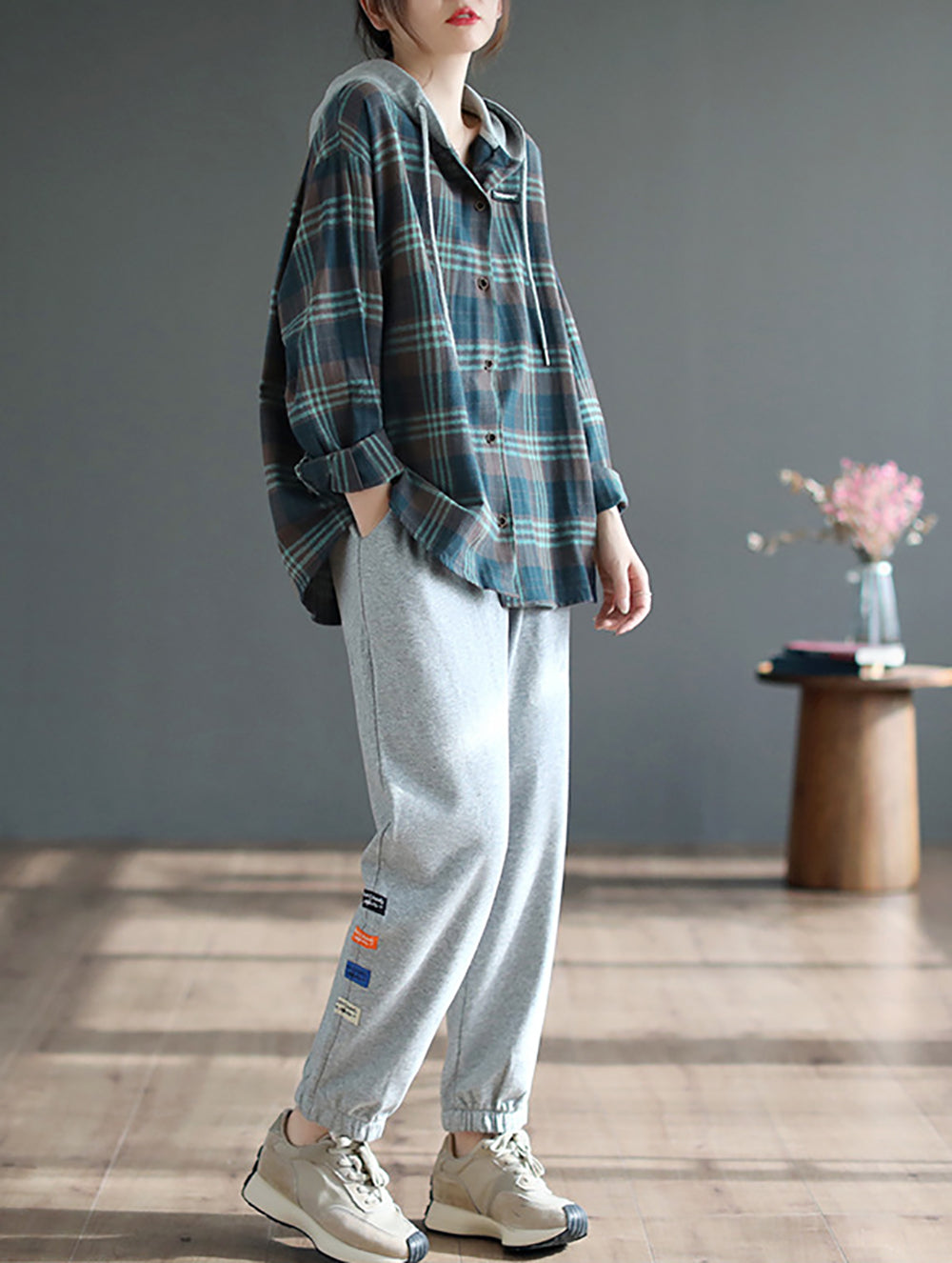 Women Checked Outdoor Tailored Jacket