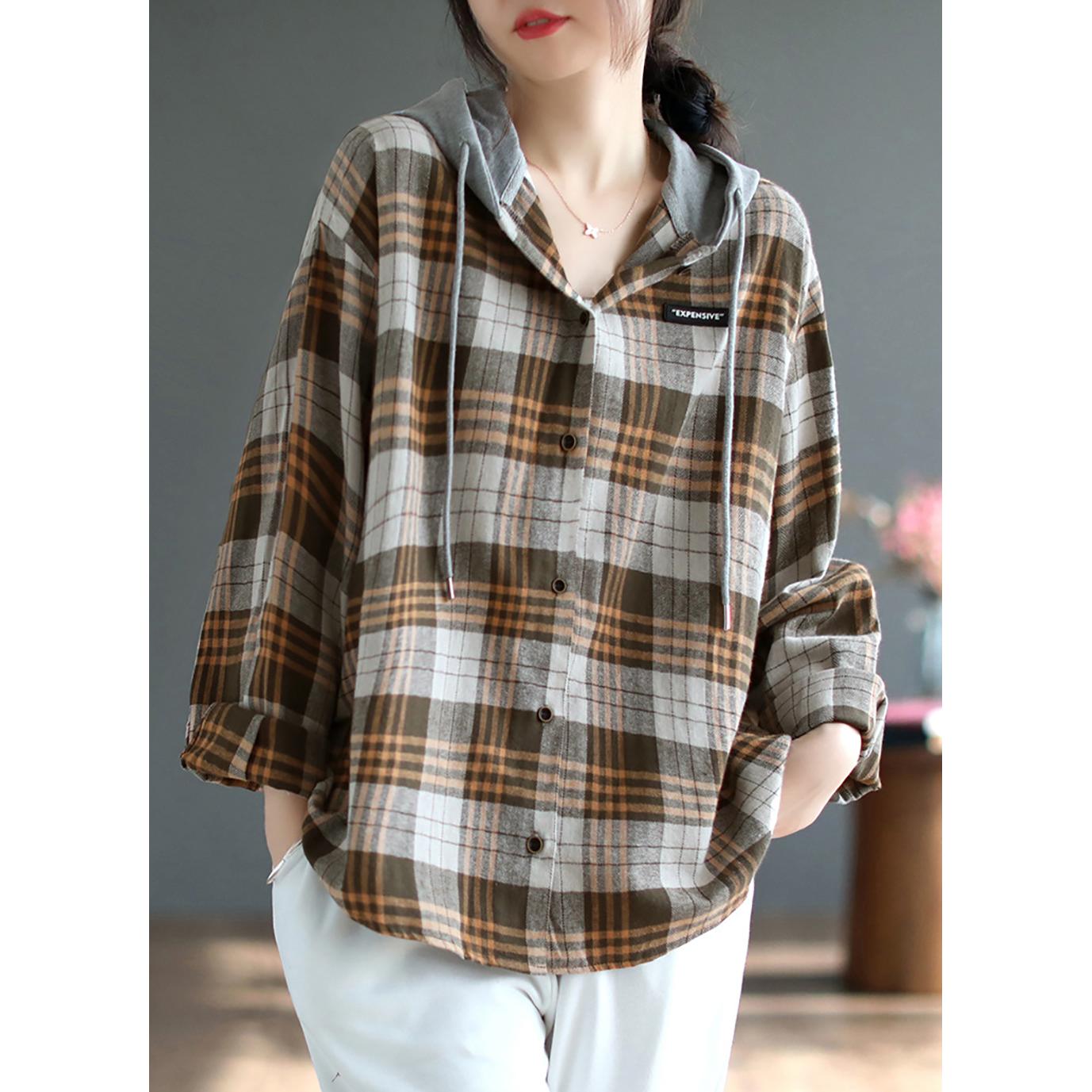 Women Checked Hooded Tailored Jacket