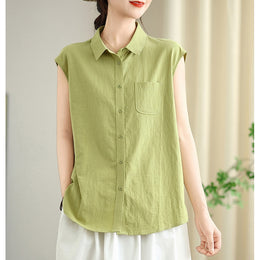 Women Solid Spread Collar Casual Shirt