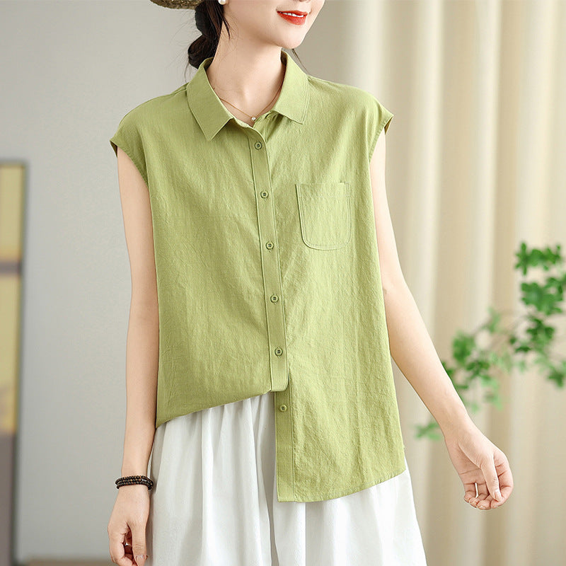 Women Solid Spread Collar Casual Shirt