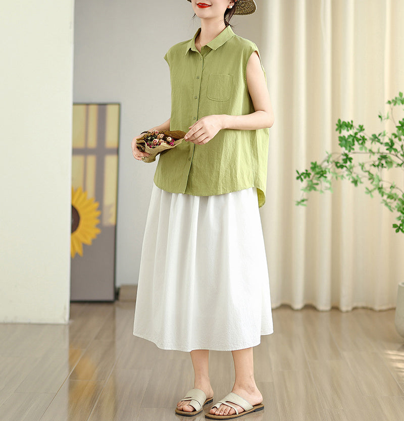 Women Solid Spread Collar Casual Shirt