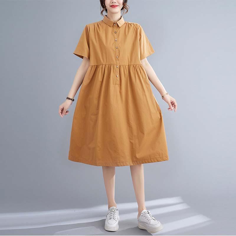 Shirt Collar A-Line Dress