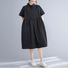 Solid Shirt Midi Dress