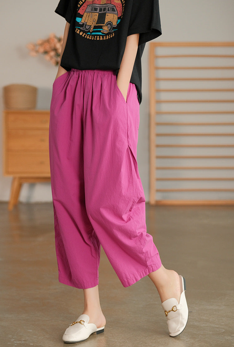 Women Loose Fit Easy Wash Trousers