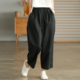 Women Loose Fit Easy Wash Trousers