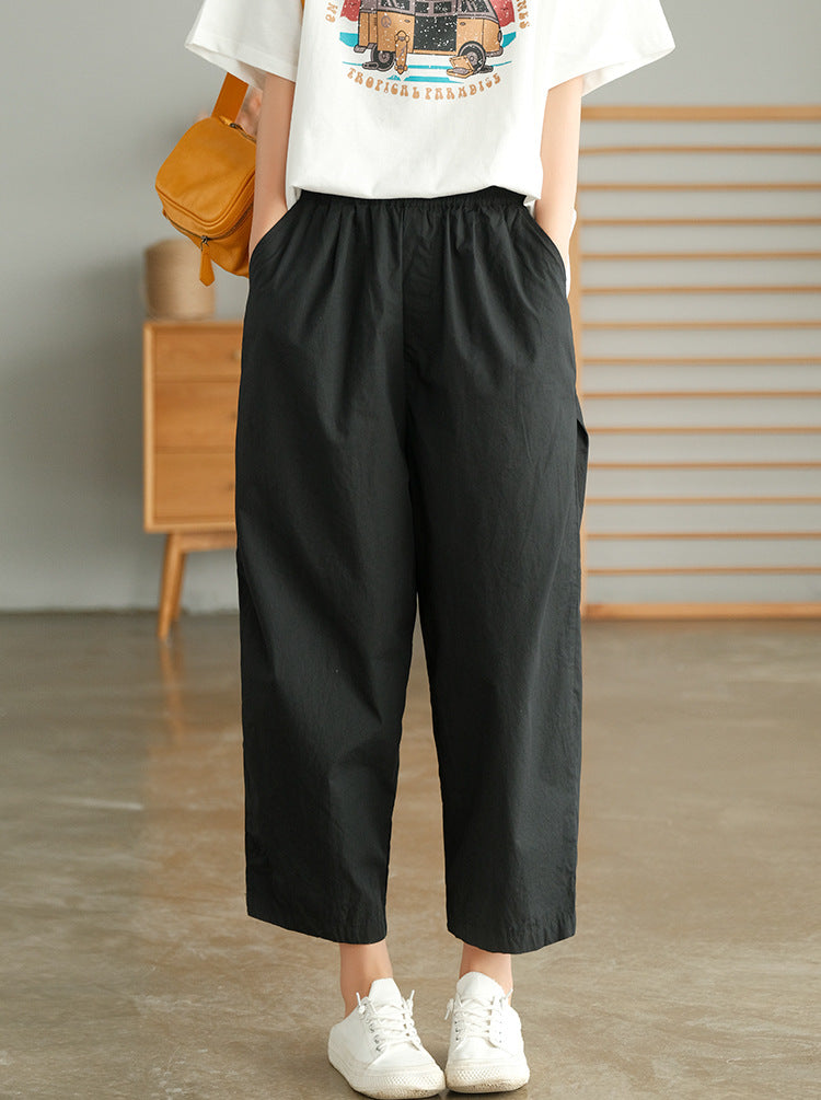 Women Loose Fit Easy Wash Trousers